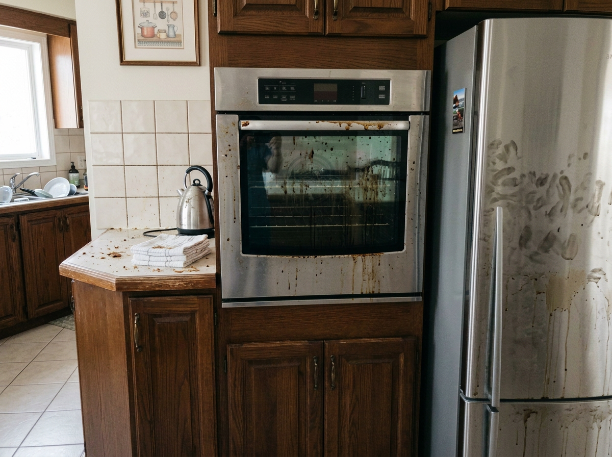 kitchen appliances before cleaning