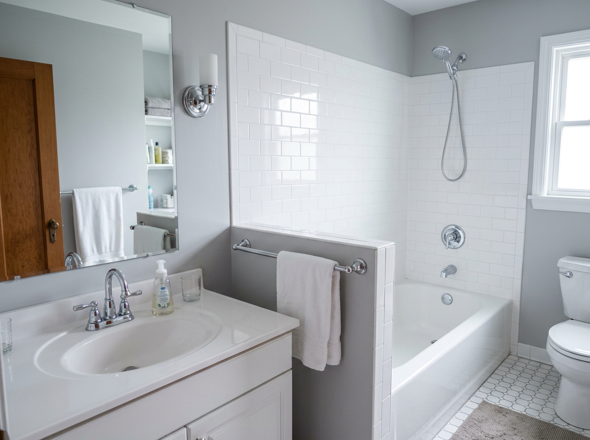 bathroom after cleaning by Reset and Bloom Co.