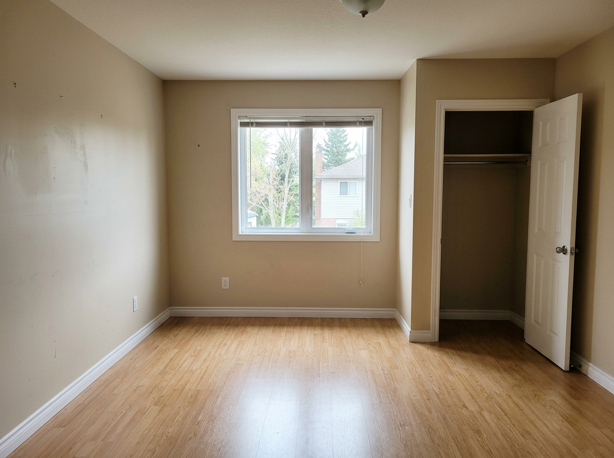 empty bedroom after cleaning by Reset and Bloom Co.